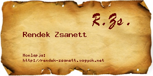 Rendek Zsanett névjegykártya